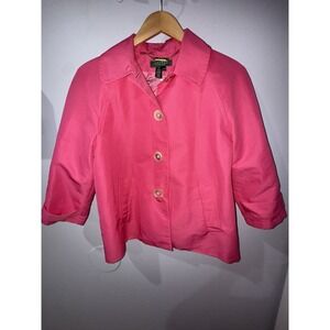 Vintage Ralph Lauren‎ Women's Pink Big Buttons Coat Jacket Size PM  Lined